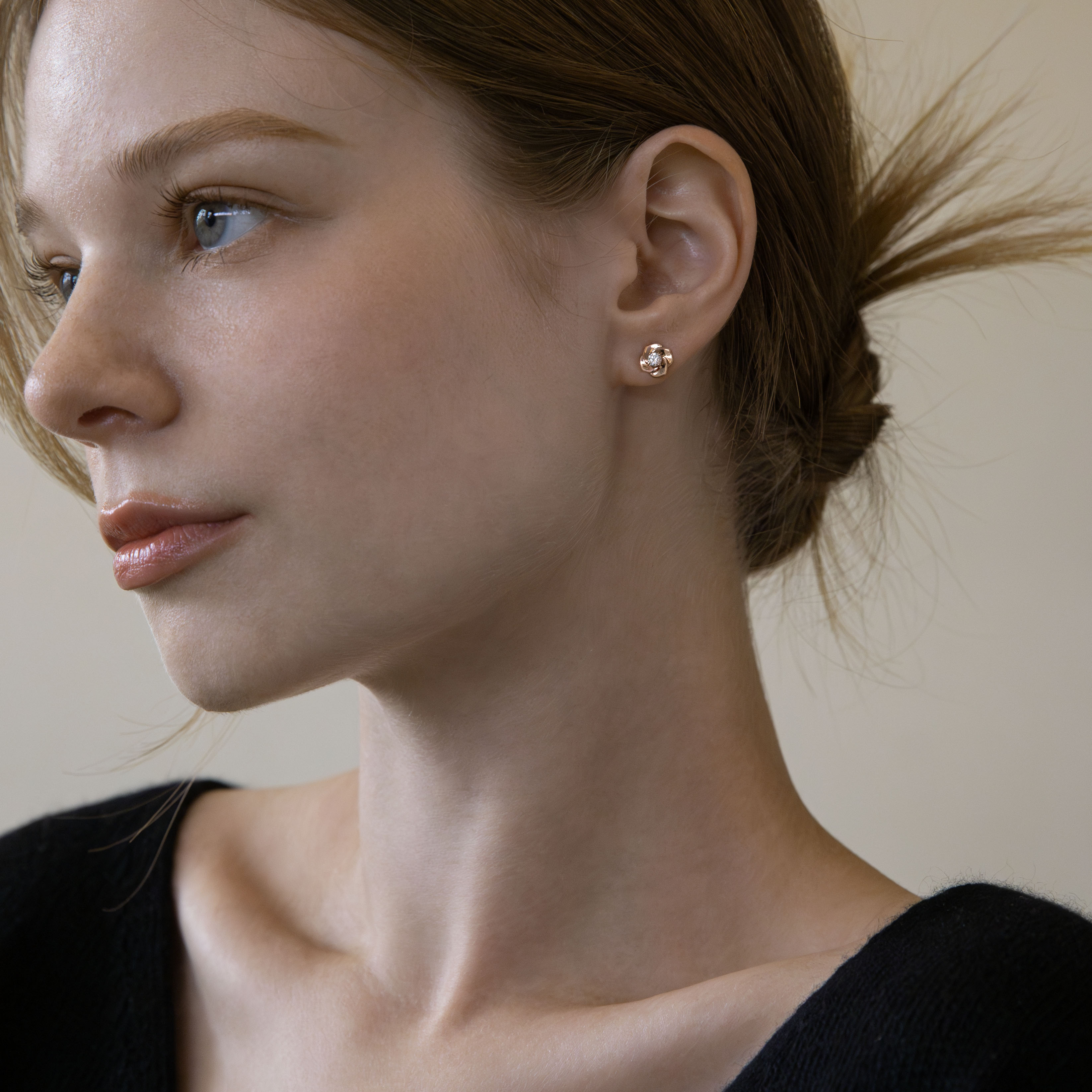 14k 제인로즈 귀걸이 기념일 선물 금 여자 귀걸이