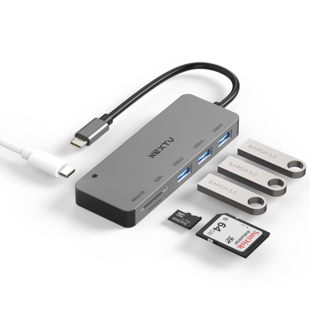 넥스트유 카루단 6in1 C타입 USB 3.0 멀티 포트 허브 카드 리더기 PD 100W - 상세 이미지 4