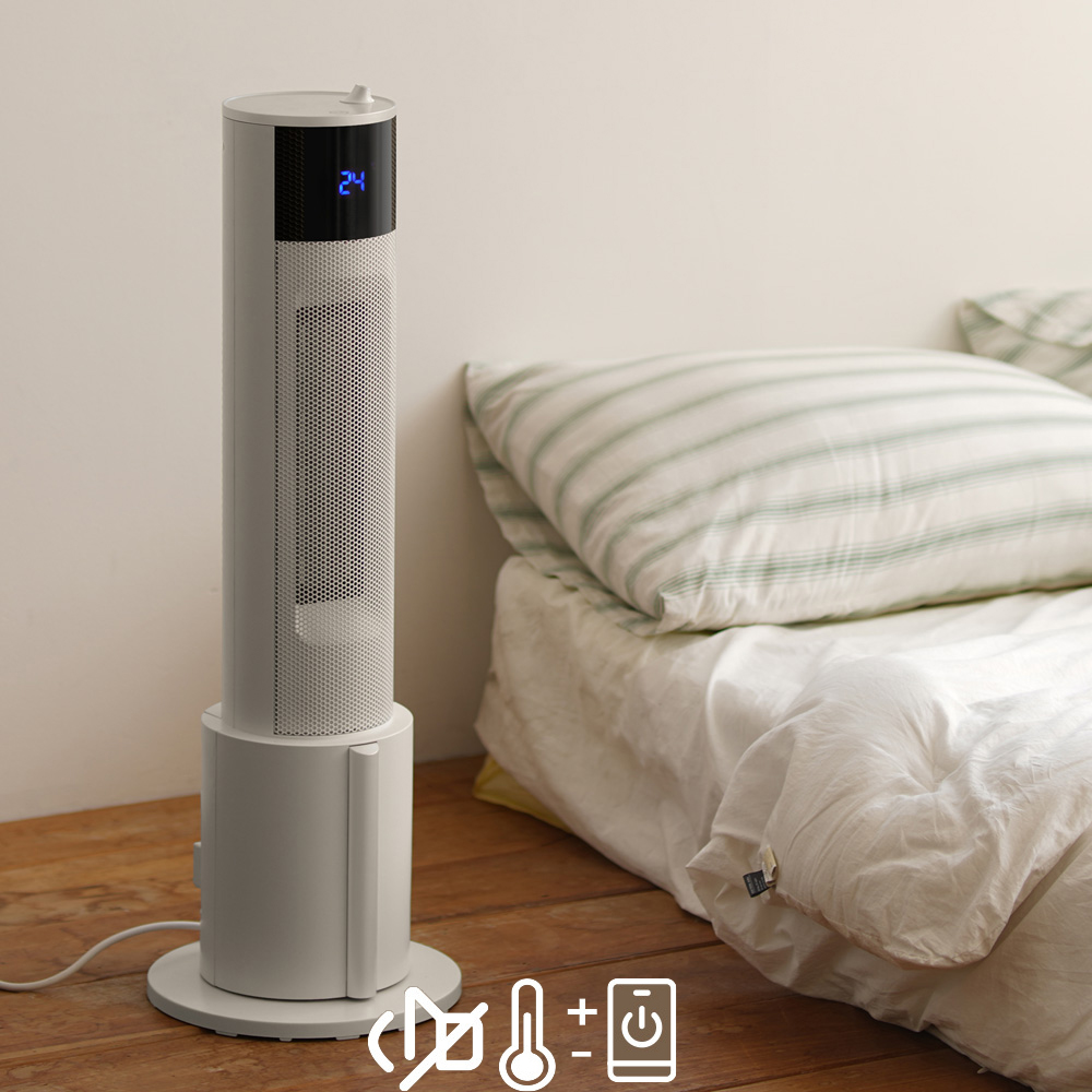 한경희 저소음 리모컨 PTC 전기온풍기 가습겸용 타워형 거실 원룸