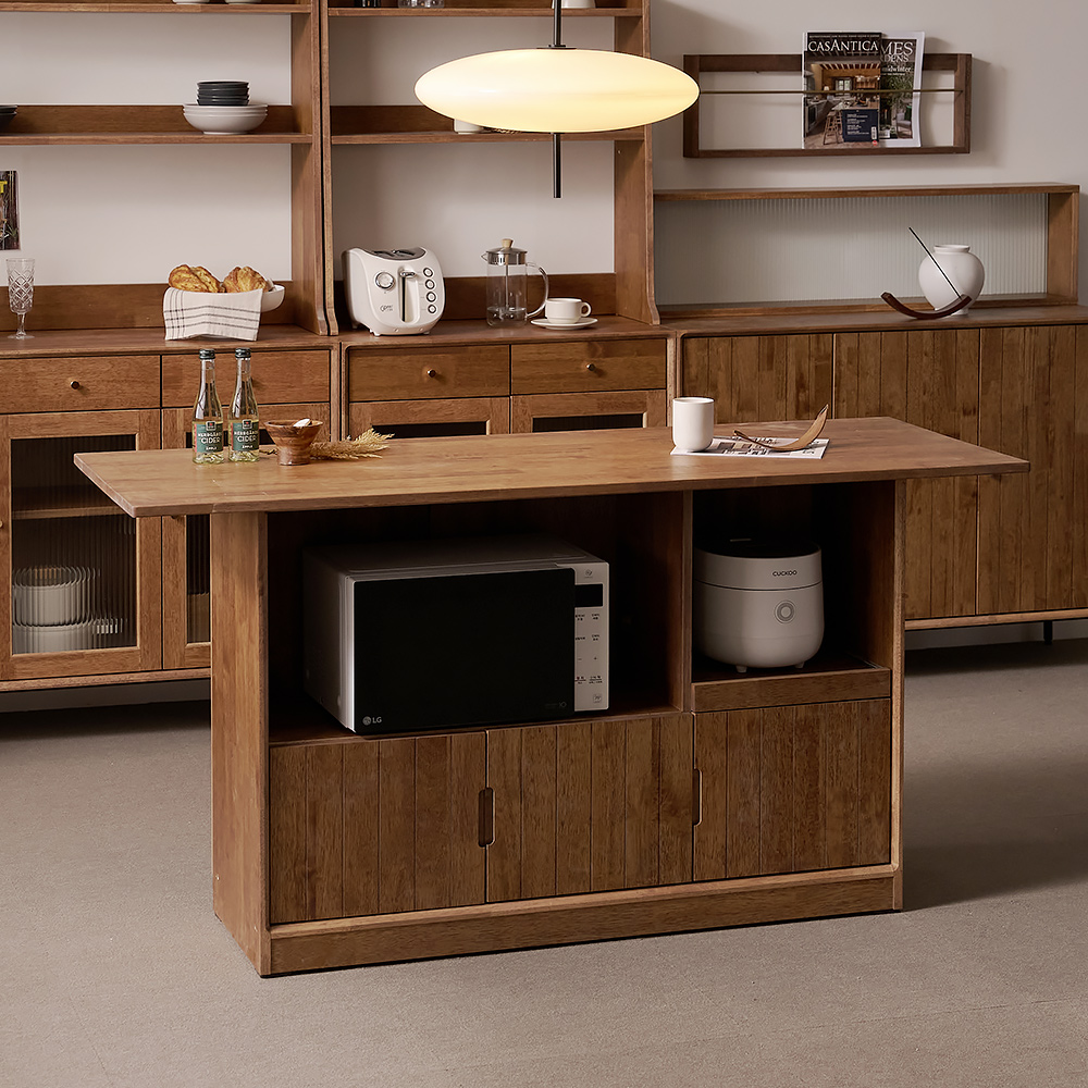 헤이즐 원목 주방수납장 아일랜드 식탁 테이블 홈바 수납장 1200 GM428C