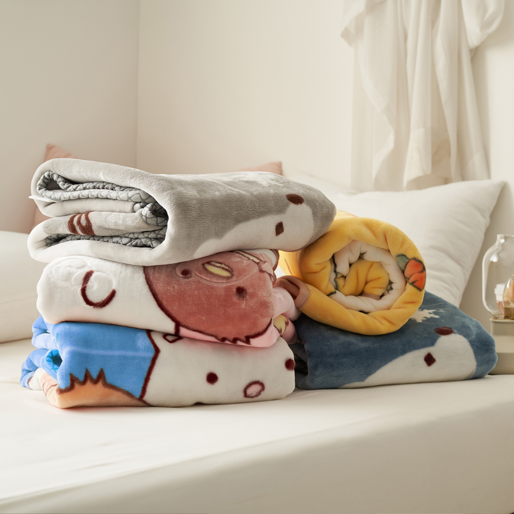 더베딩샵 버터 무릎담요 블랭킷 밍크 극세사 차량 양면 담요 중형