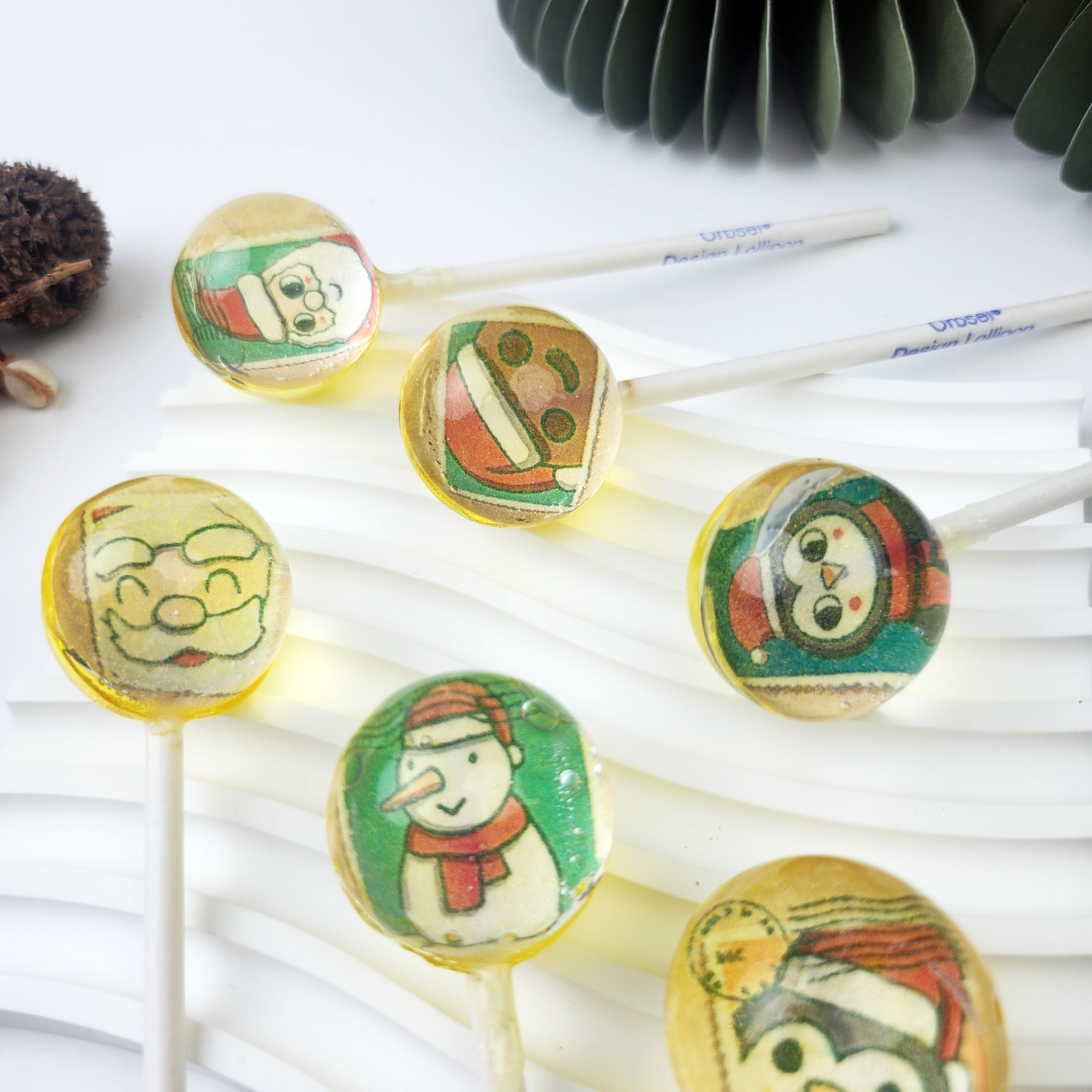 오브세이 선물 연휴 성탄절 산타 Christmas 크리스마스 캐릭터씰 파인애플밋 6개입 - 상세 이미지 4