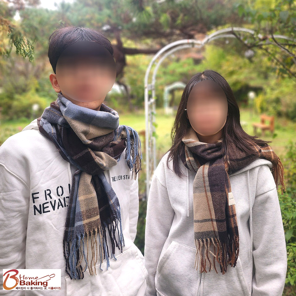 캐쥬얼 베이직 기본템 겨울선물 남녀공용 체크겨울목도리머플러 2종 택1 영국 남자 여성 - 상품 이미지