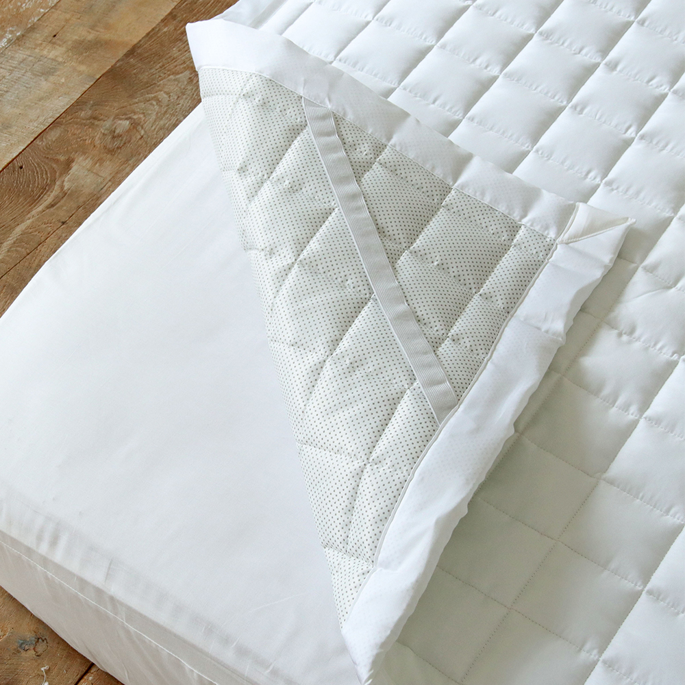 시몬 호텔침구 고밀도 60수 새틴 순면 미끄럼방지 고정밴드 국산 사계절 침대패드 Q