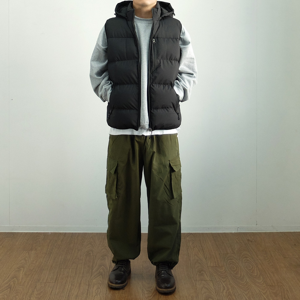 남자 패딩조끼 베스트 헤비 후드 남성 패딩 빅사이즈 겨울 이미지 3