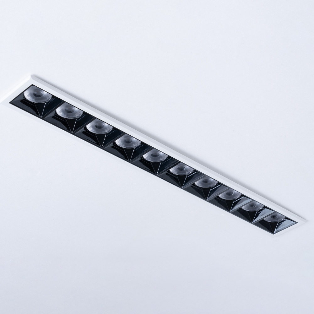 LED 사각 멀티매입등 사각 크리스타 10구 화이트+블랙 마그네틱조명-MXF - 상품 이미지