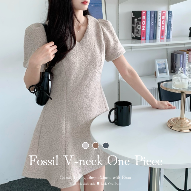 아방 퍼프 반팔 소매 하객룩 데이트룩 가을 겨울 미니원피스