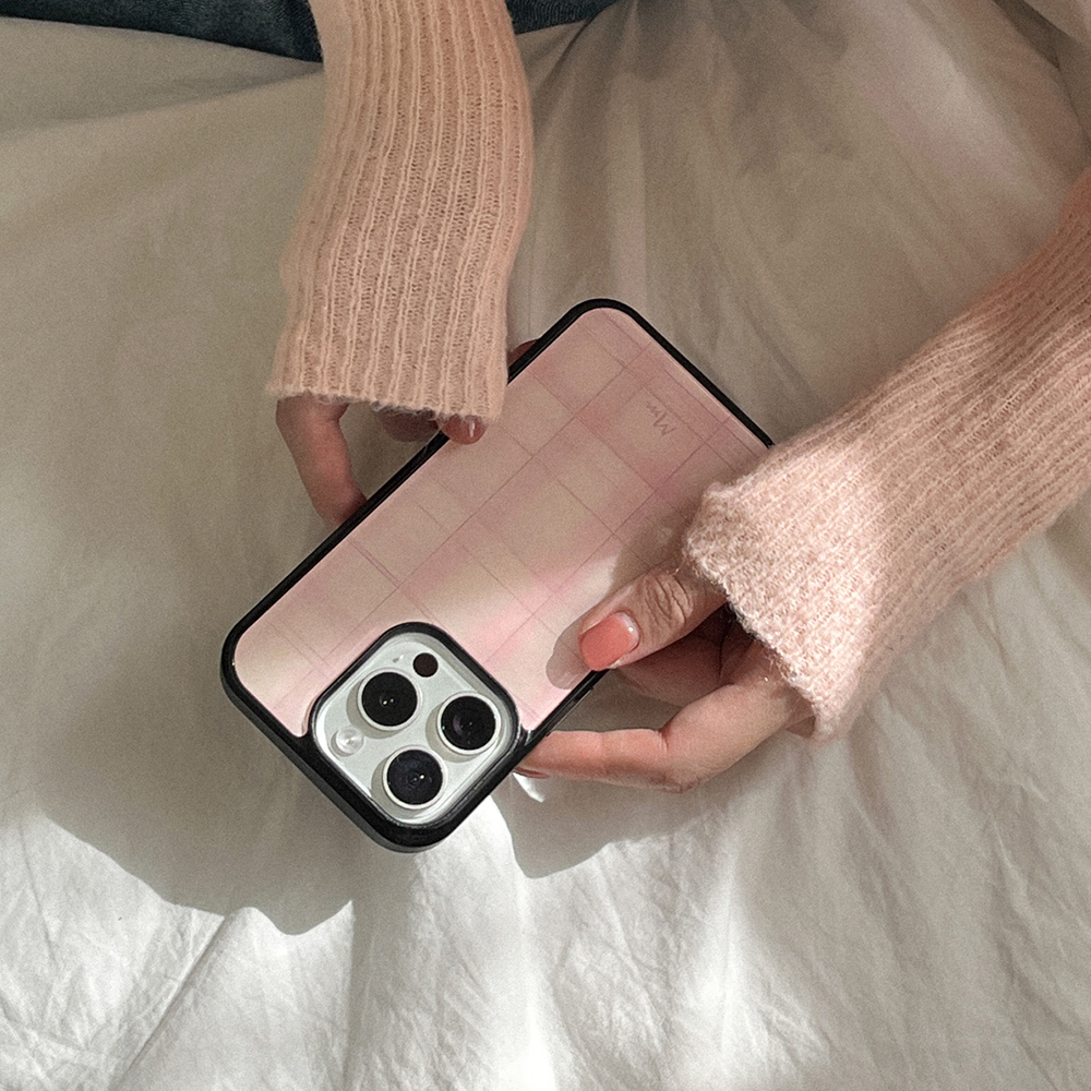 vintage pink beige 아이폰 16 pro 에폭시 범퍼 케이스 check - 상세 이미지 4