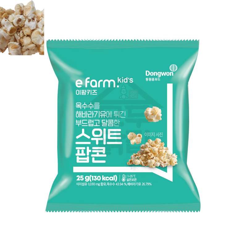 동원홈푸드 이팜키즈 스위트팝콘 25g 카라멜팝콘 아이들 간식 스낵 어린이 유치원 어린이집 - 상세 이미지 2