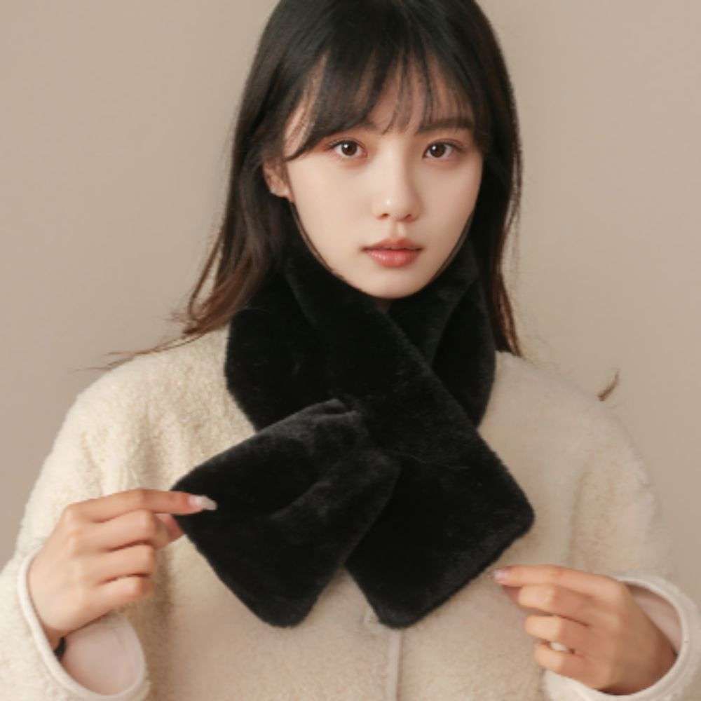 퍼 남여공용 목도리 커플 쁘띠 짧은 겨울 숏 - 상세 이미지 3