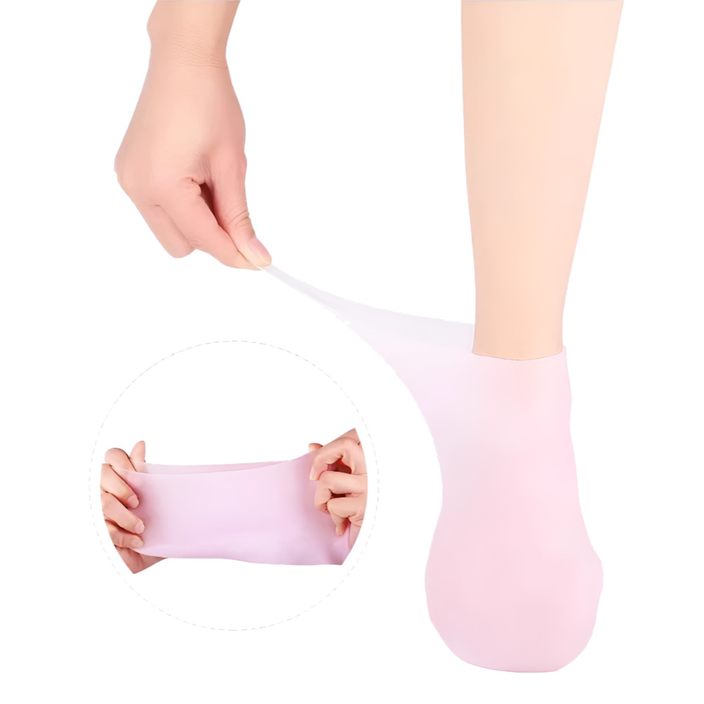 블체 실리콘 보습 양말 덧신 발바닥 각질 굳은살 발뒤꿈치 보호 발커버 핑크 - 상세 이미지 4