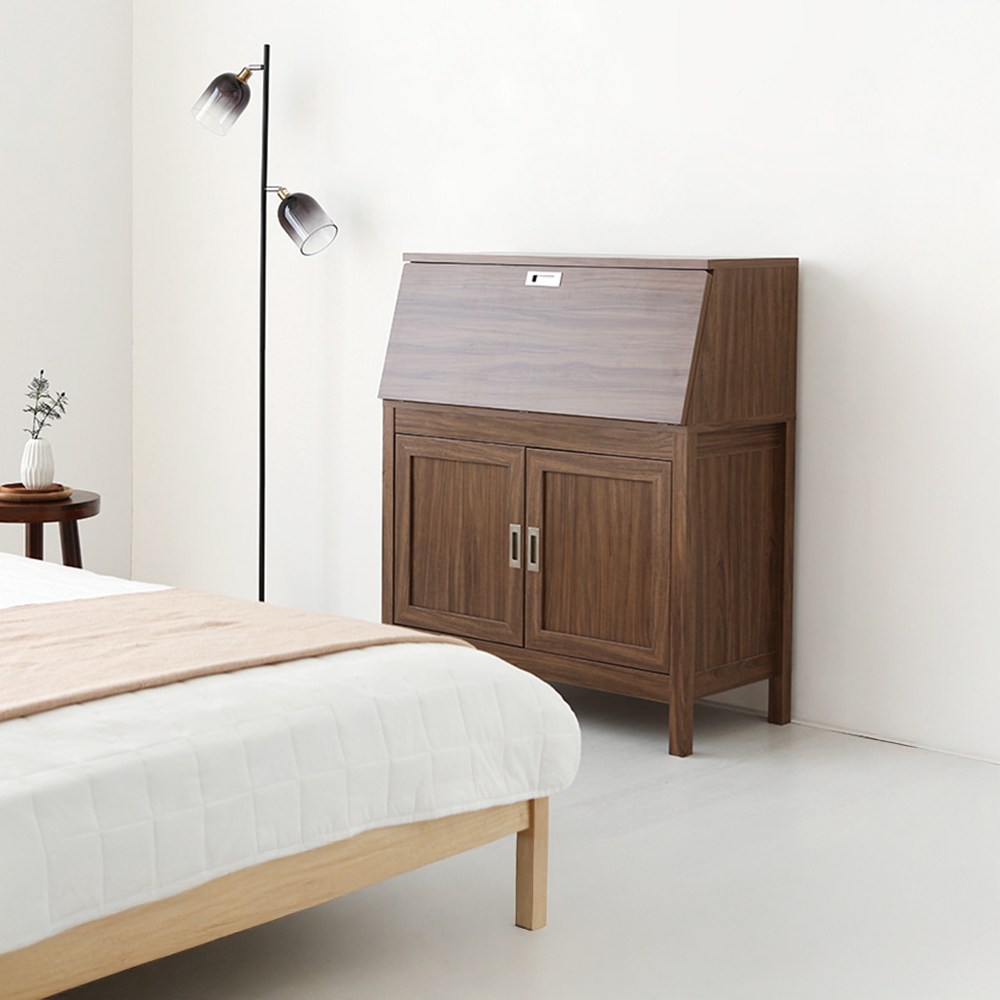 숄리드 콘솔수납장 CHM10789F 890x360x1070mm, 2단, 미들브라운 5321.7799 이미지 6