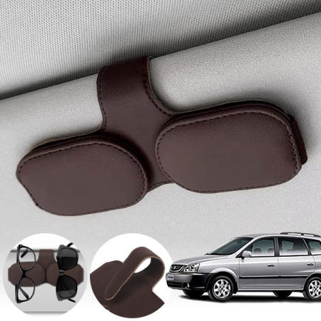 자체제작 파츠라인 엑스트렉 차량용 고급 가죽 선글라스 안경 자석 거치대 브라운 1개