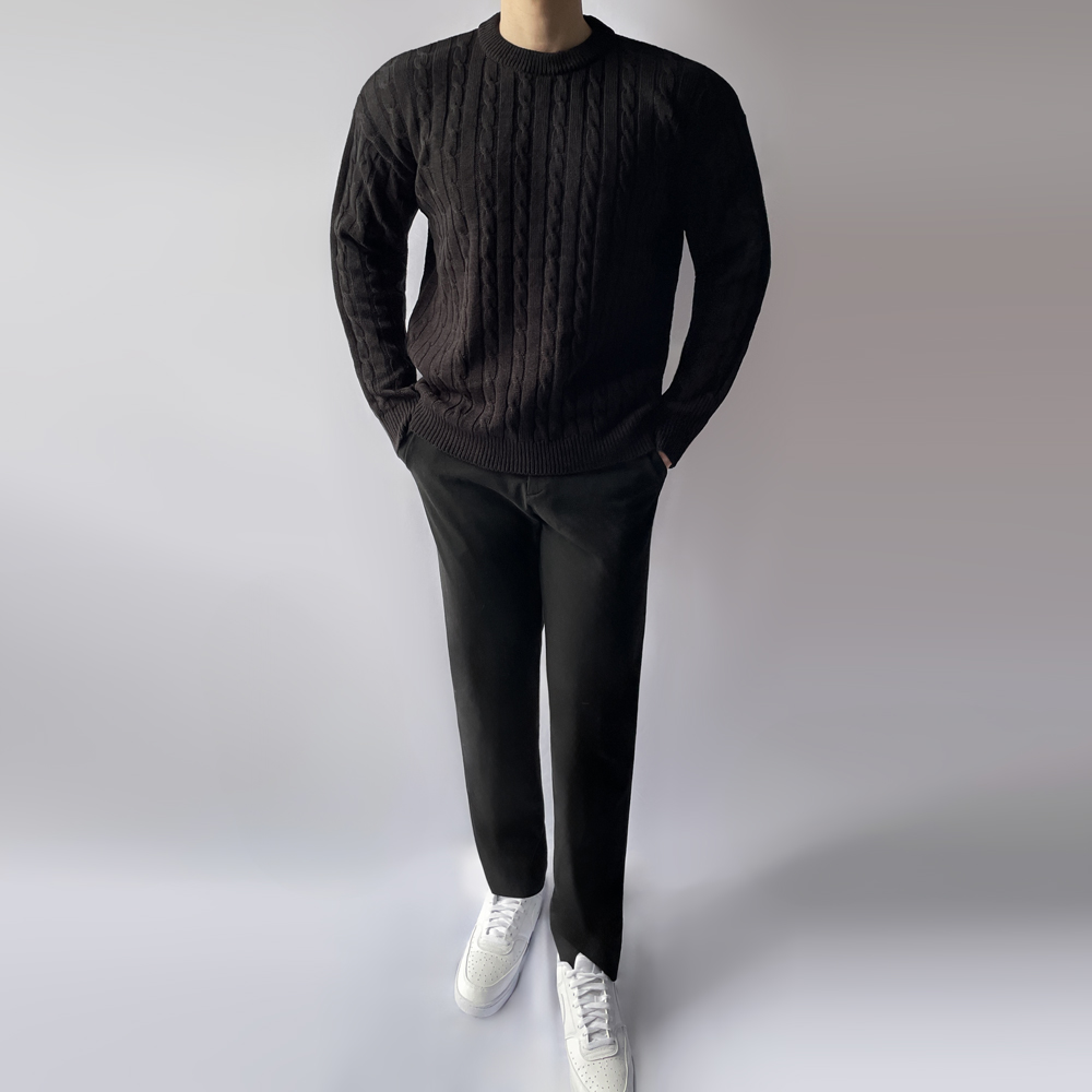 남자오버핏니트 남성꽈배기니트 케이블니트 - 상세 이미지 3