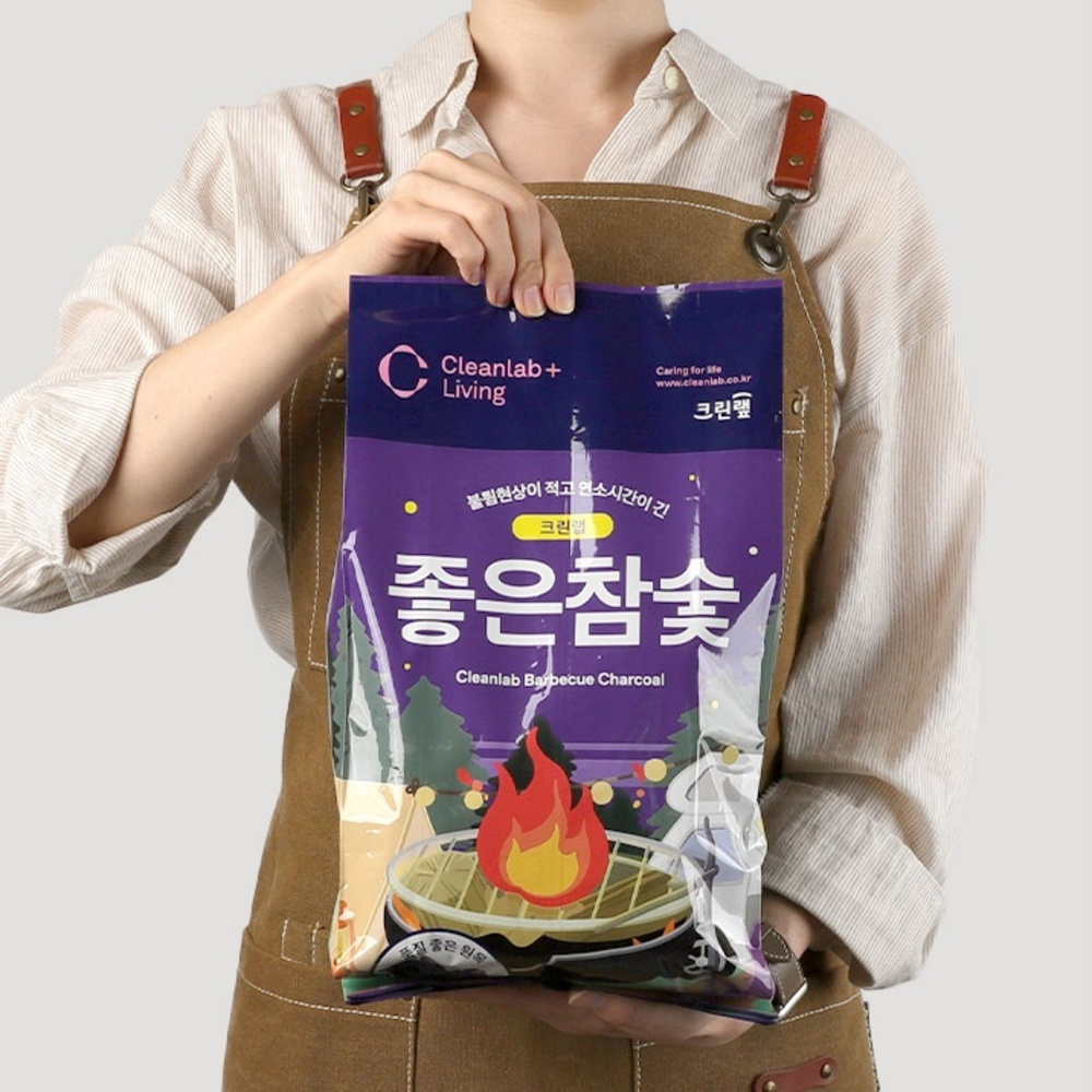 크린랩 캠핑 바베큐 참숯 고기 구이용 숯 3-4인 1kg 12입 1박스 - 상품 이미지