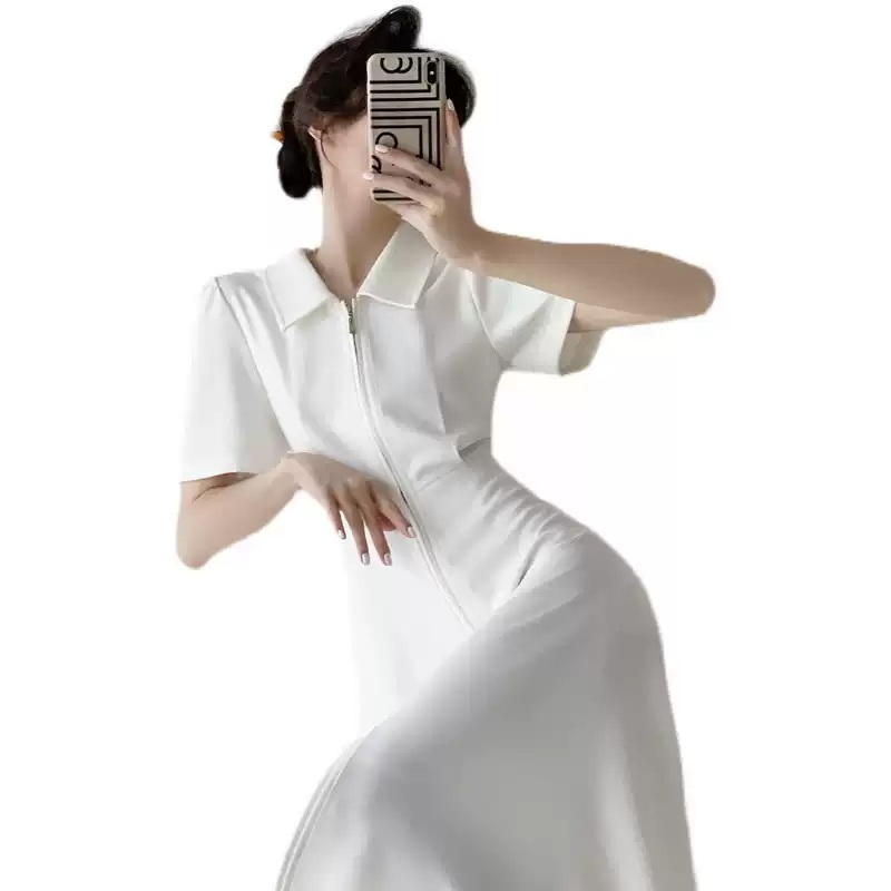 아일릿 윤아 원피스 화이트 공식유튜브 카라넥 프렌치 의상 옷 패션 - 상세 이미지 5