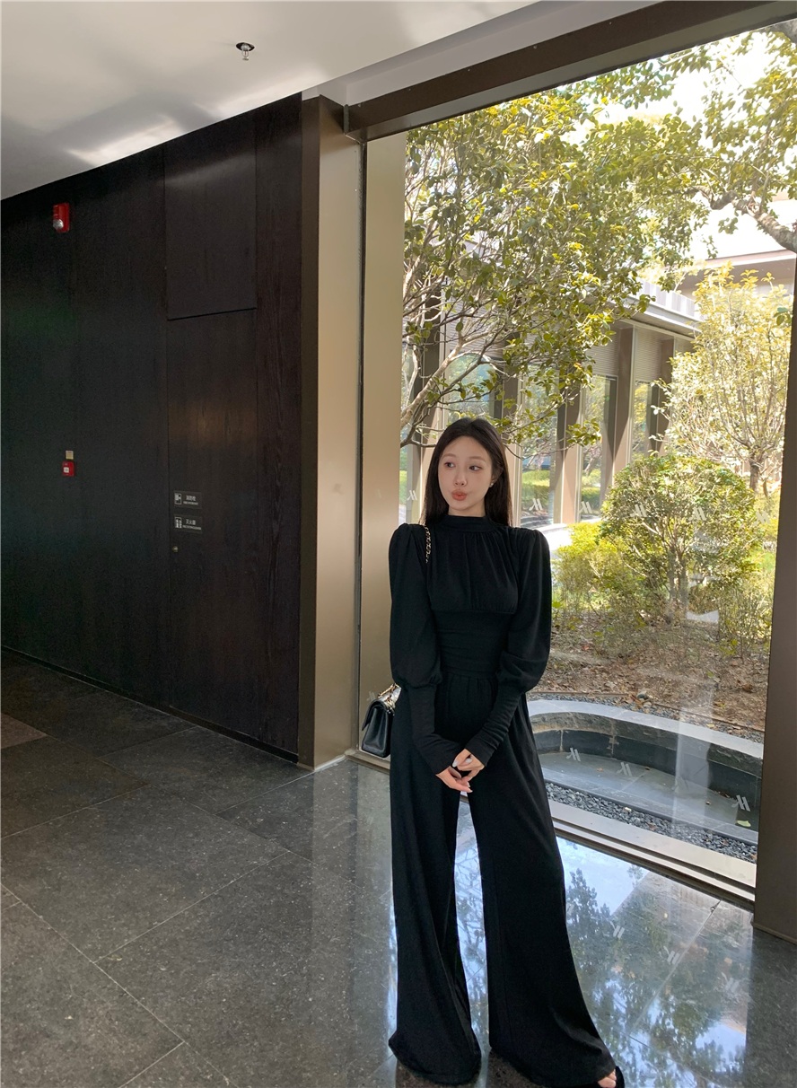 가을 와이드 레그 팬츠 투피스 슈트 투피스세트 명품스타일 - 상세 이미지 4