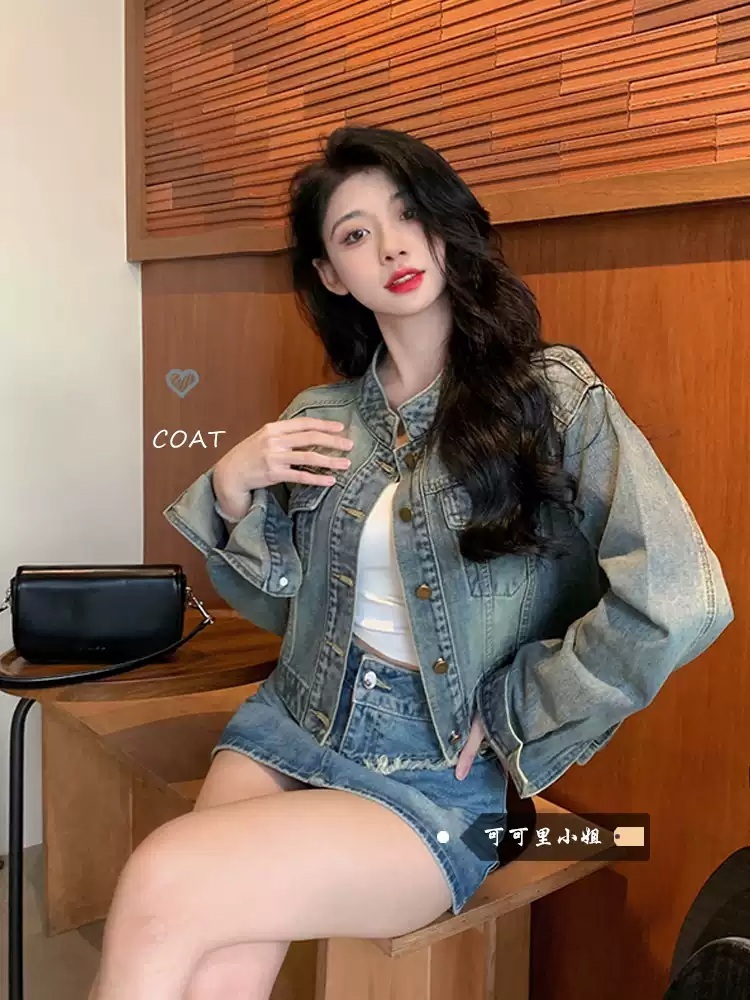 빌리 츠키 청 자켓 점퍼 출근길 데님 캐주얼 의상 옷 패션 - 상세 이미지 2