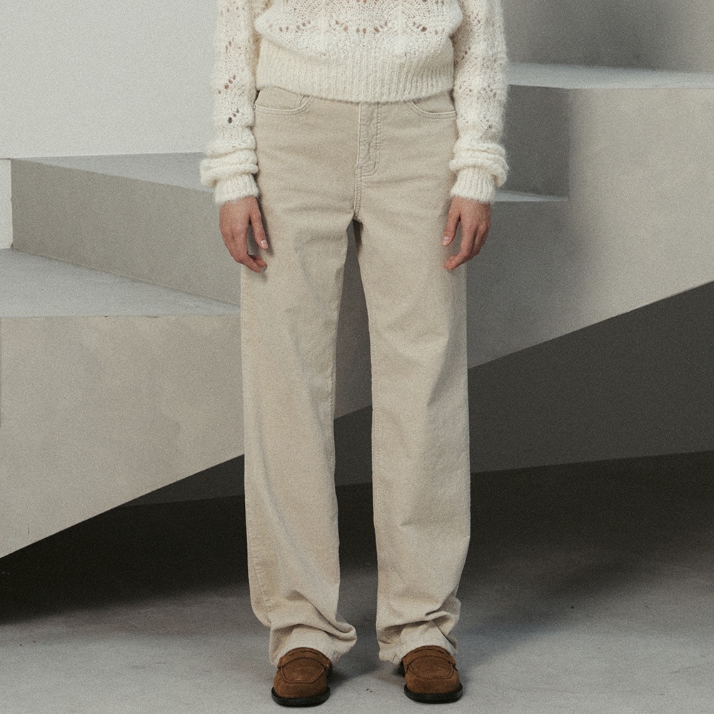 corduroy relaxed-fit pants (oatmeal) - 상품 이미지