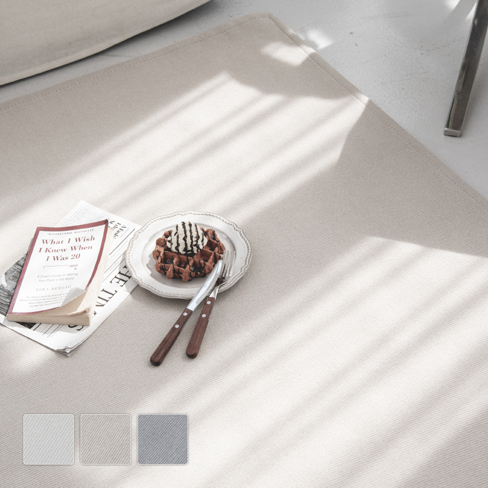 순면러그 방수 먼지안나는 카페트 맞춤 바닥러그 면러그 화이트 아이보리, 200x300cm