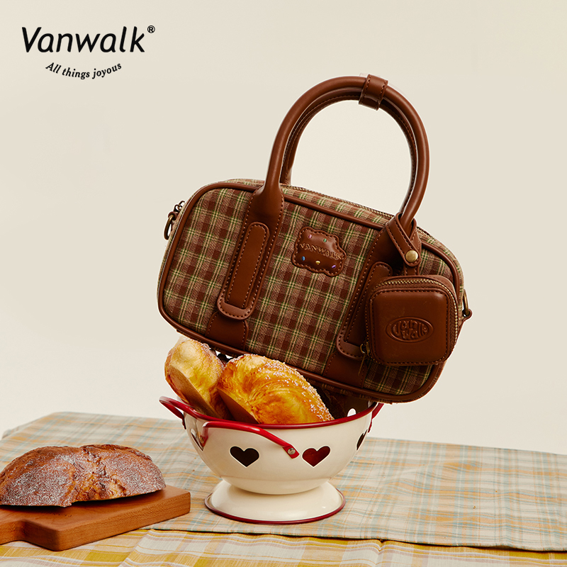 시크릿 블링 토트백 / 체크 브라운