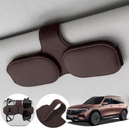 자체제작 파츠라인 EQB(X243)(22~22) 차량용 고급 가죽 선글라스 안경 자석 거치대 브라운 1개