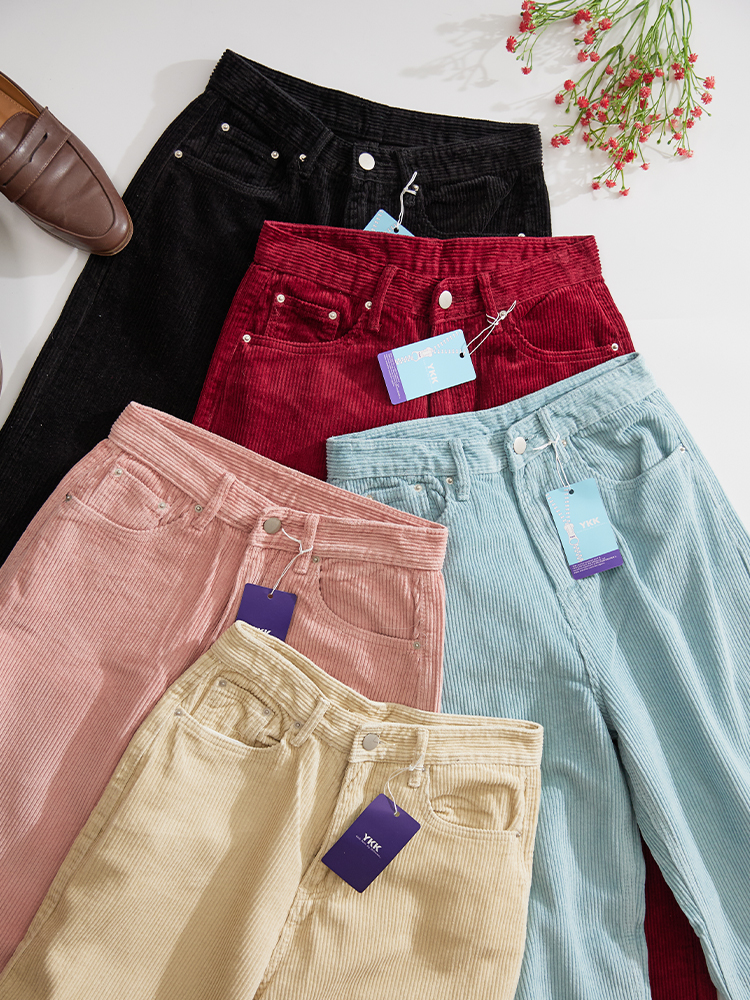 [재진행/정상가 29800]팬톤 3단기장 코듀로이 골덴 와이드 팬츠 - 상세 이미지 2