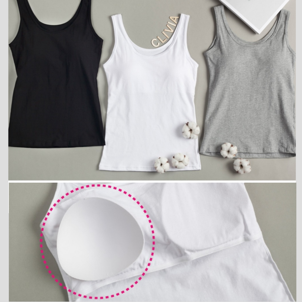 캡내장나시 (등밴드없는) 브라탑 캡나시 브라런닝 여성메리야스 캐미솔 제품 이미지