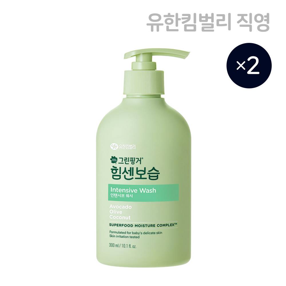 [1+1] 그린핑거 힘센보습 인텐시브 워시 블루베리 바닐라향 300ml / 베이비, 바디워시, 바스, 촉촉, 고보습, 신생아 - 상품 이미지