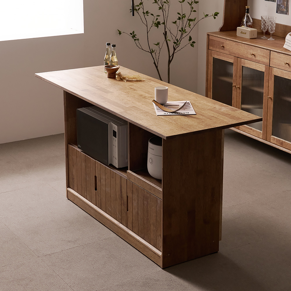 헤이즐 원목 주방수납장 아일랜드 식탁 테이블 홈바 수납장 1200 GM428C