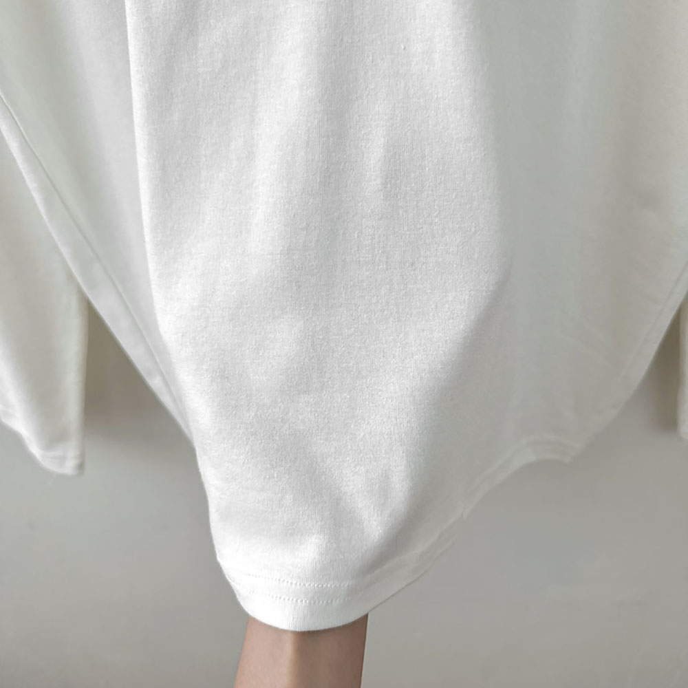 자체제작 기모 긴팔 비침없는 유넥 티셔츠 기본 이너티 흰티 이미지 7