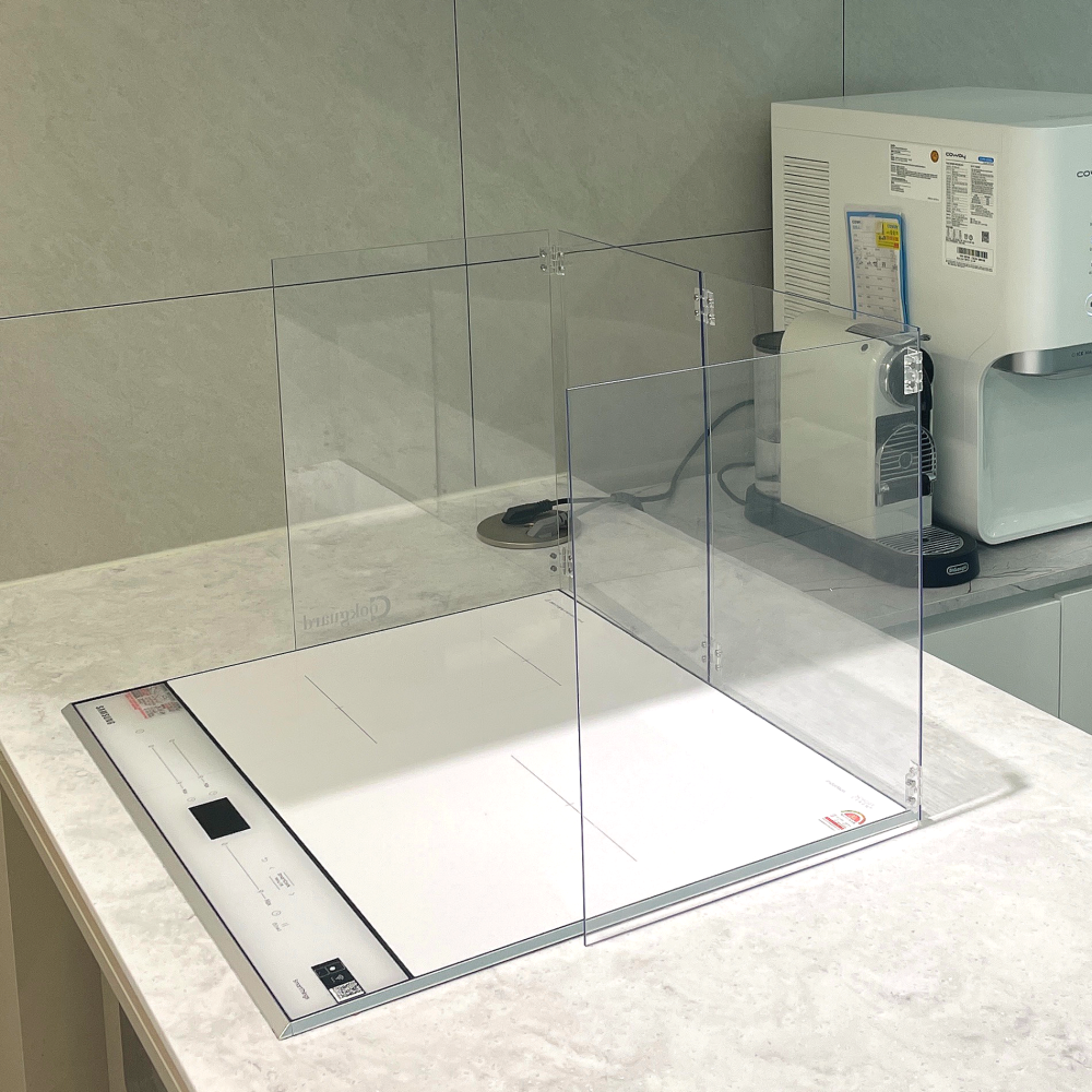 [4단 접이식]쿡가드 인덕션가림막 투명인덕션가드 싱크대 기름막이 가스렌지 기름튐방지 이미지 4