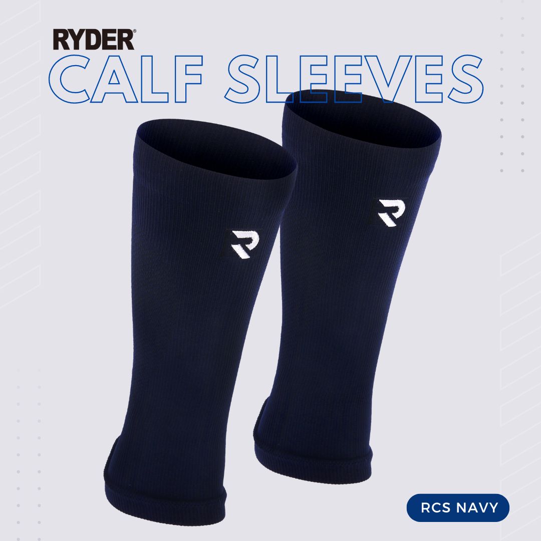 라이더 RYDER 2024 RCS-2 NAVY 네이비 카프 슬리브 종아리 보호대 배드민턴 탁구 스쿼시 - 상품 이미지