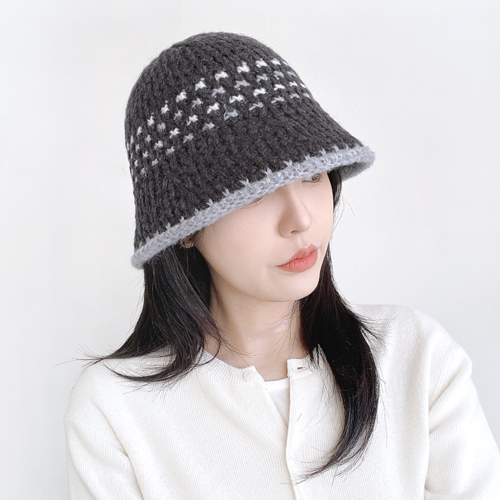 톤톤 간절기 가을 겨울 방한 니트 버킷햇 여성 벙거지모자