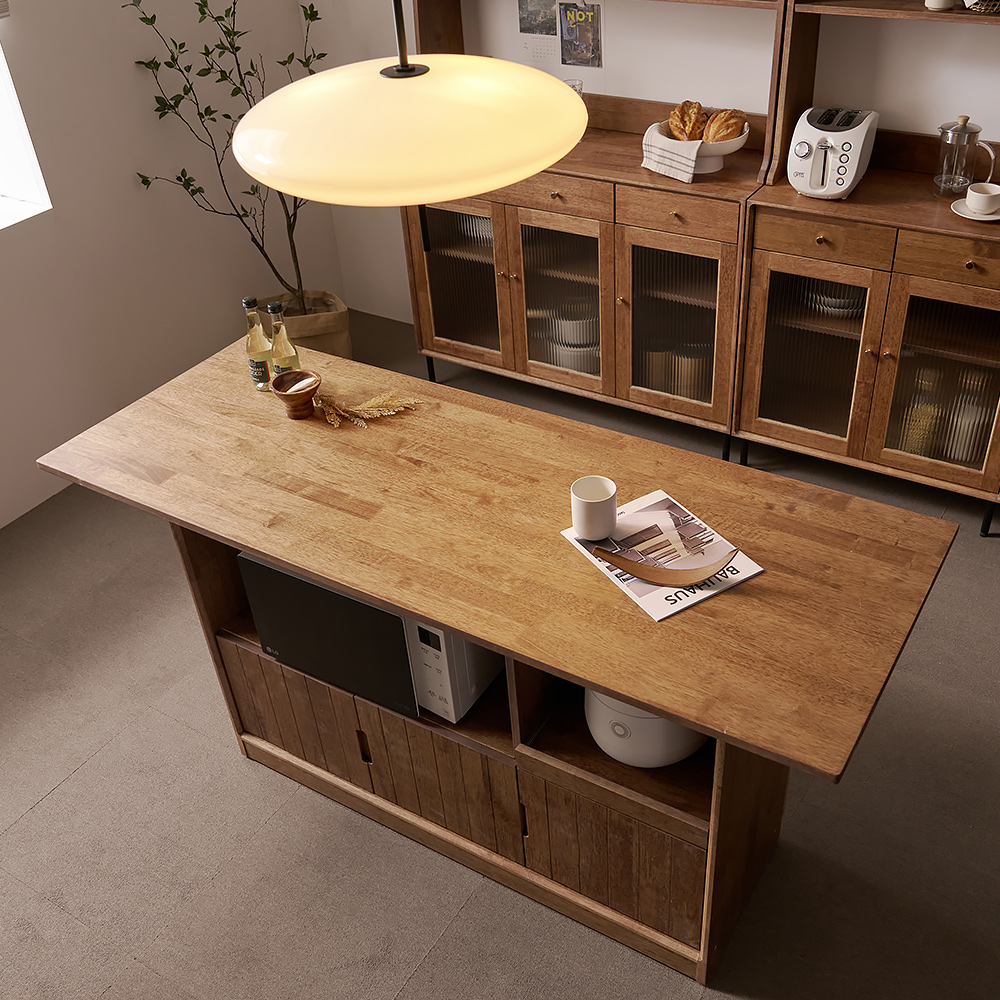 헤이즐 원목 주방수납장 아일랜드 식탁 테이블 홈바 수납장 1200 GM428C