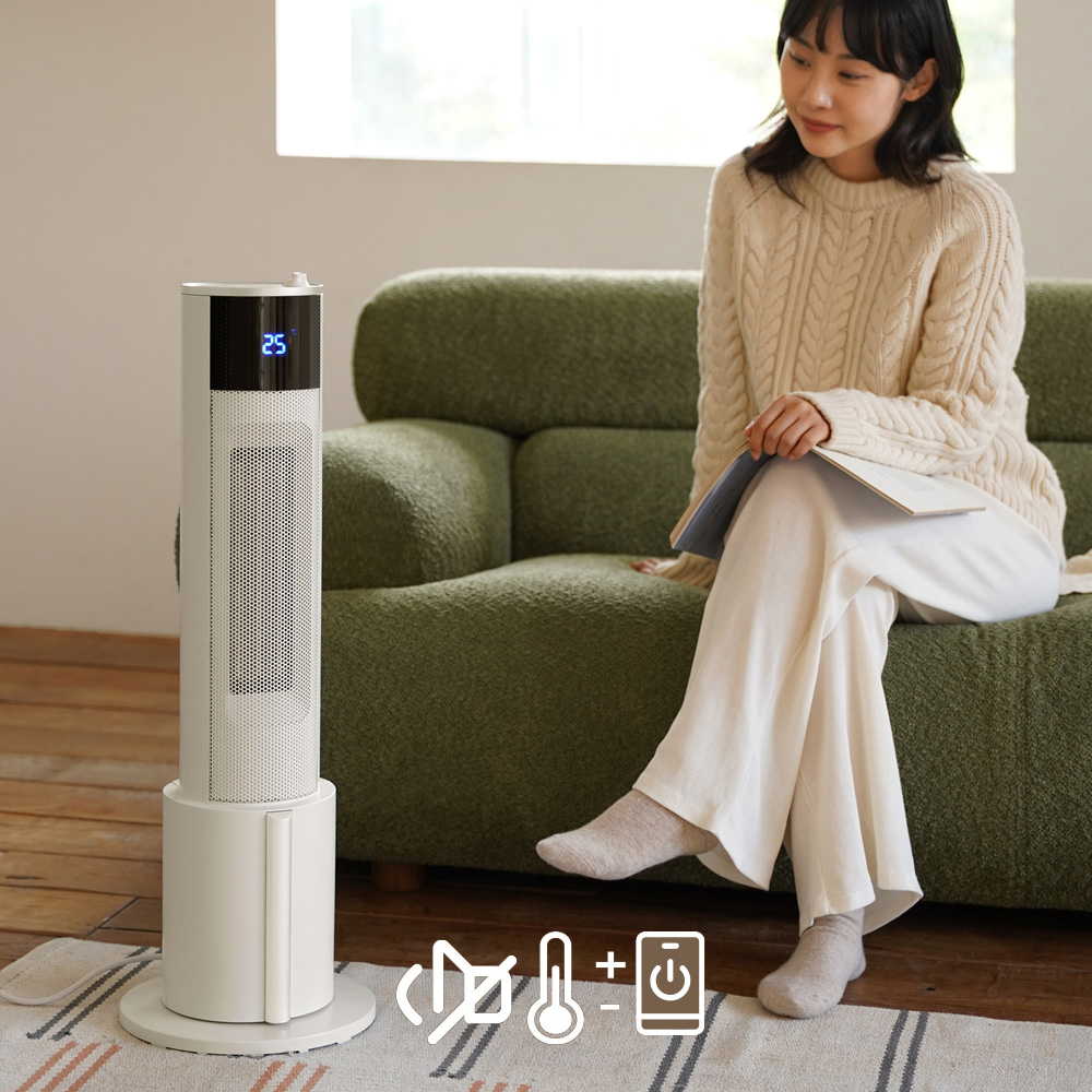 한경희 저소음 리모컨 PTC 전기온풍기 가습겸용 타워형 거실 원룸 - 상세 이미지 2