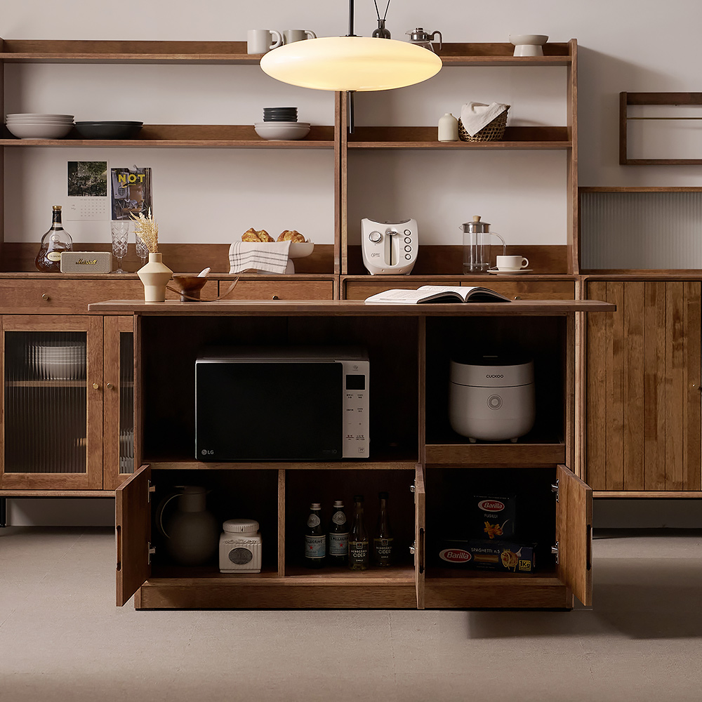 헤이즐 원목 주방수납장 아일랜드 식탁 테이블 홈바 수납장 1200 GM428C