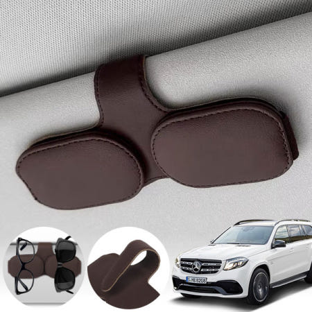 자체제작 파츠라인 GLS클래스(X166)(17~19) 차량용 고급 가죽 선글라스 안경 자석 거치대 브라운 1개