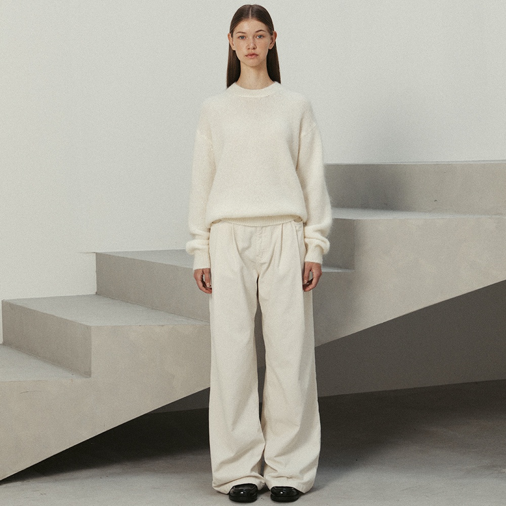 kid mohair blend classic pullover (ivory) - 상품 이미지