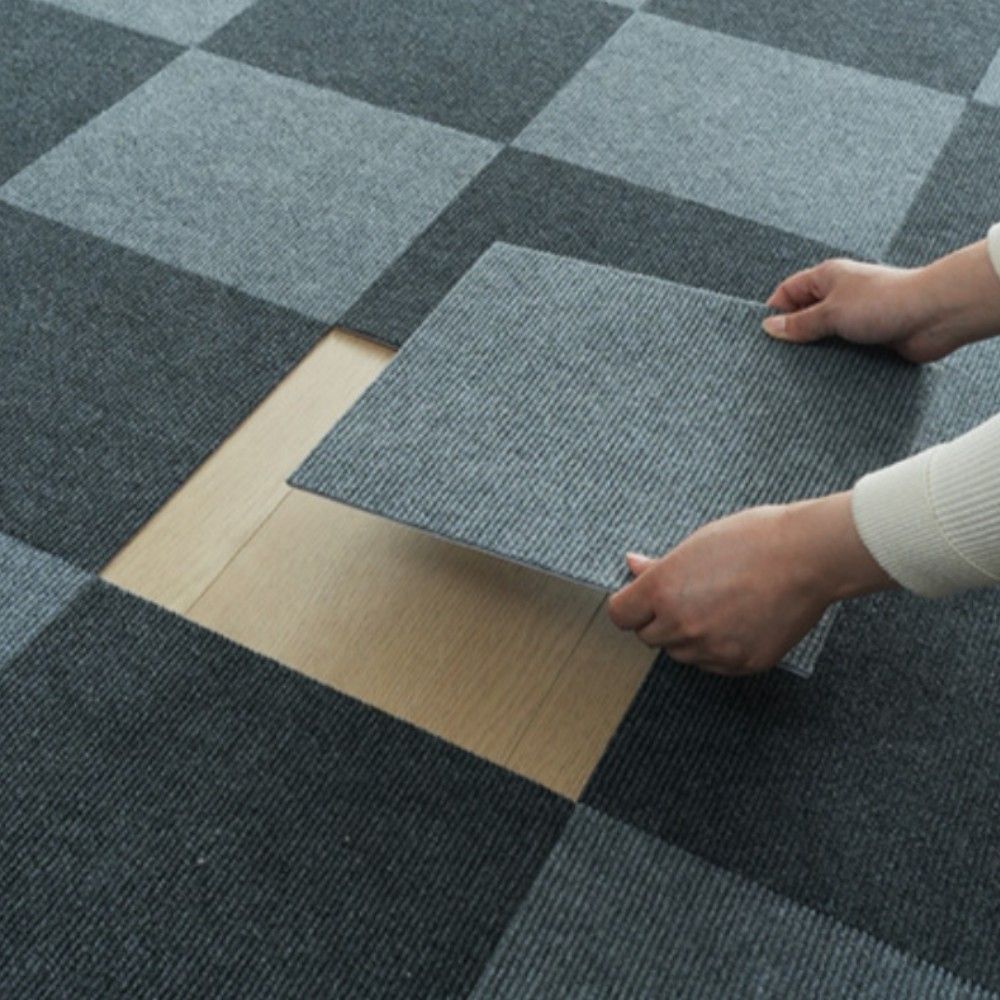 붙이는 셀프 바닥 매트 접착식 데코 타일 카페트 현관 거실 카펫 조각 시공 6mm
