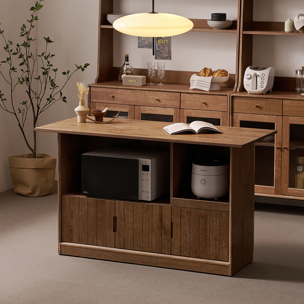 헤이즐 원목 주방수납장 아일랜드 식탁 테이블 홈바 수납장 1200 GM428C