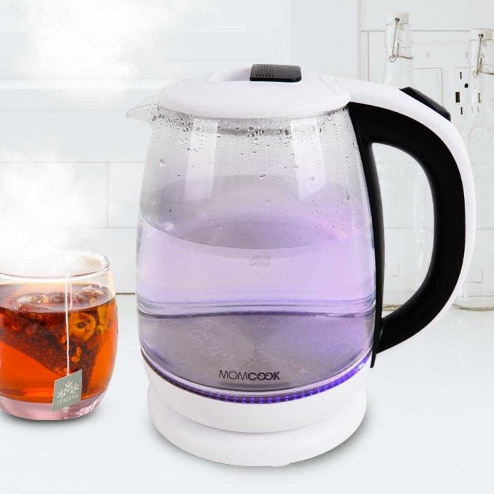 화이트 전기포트 급속 통유리 포트 차 끓이기