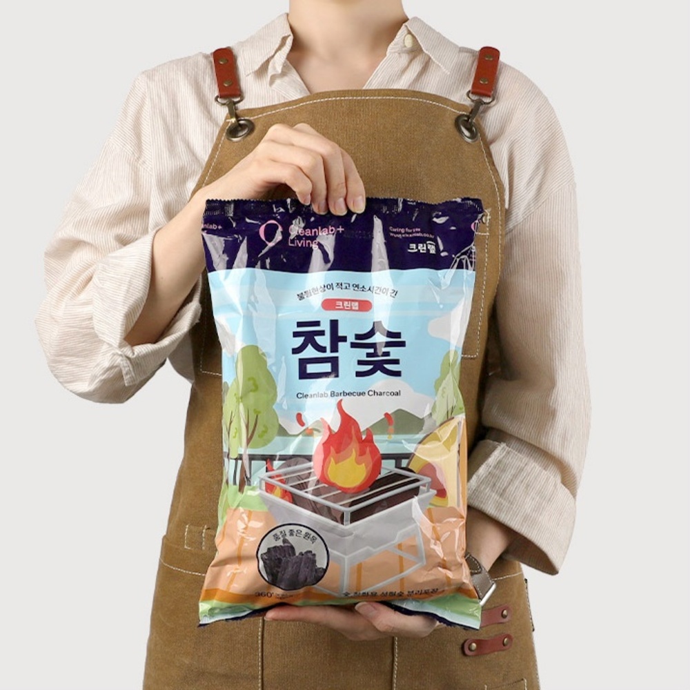 크린랩 캠핑 바베큐 참숯 고기 구이용 숯 3-4인 1kg 12입 1박스 - 상품 이미지