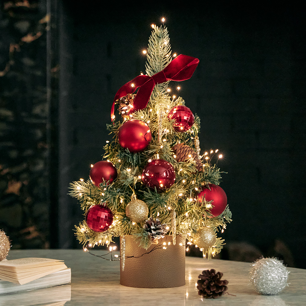 크리스마스트리 미니트리 풀세트 전구포함 초록트리 트윙클 크리스탈 45cm