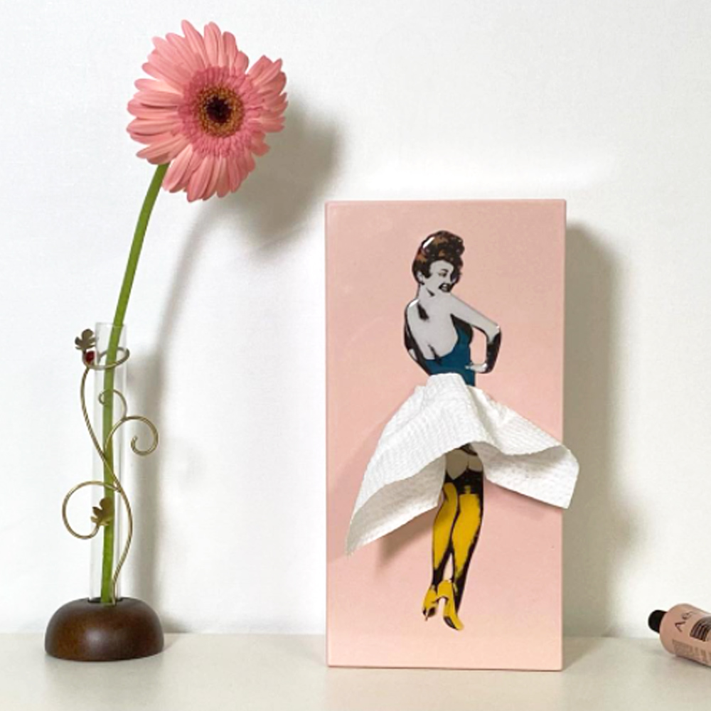 티슈업걸 티슈케이스 커버 각티슈케이스 디자인 휴지케이스 옐로우