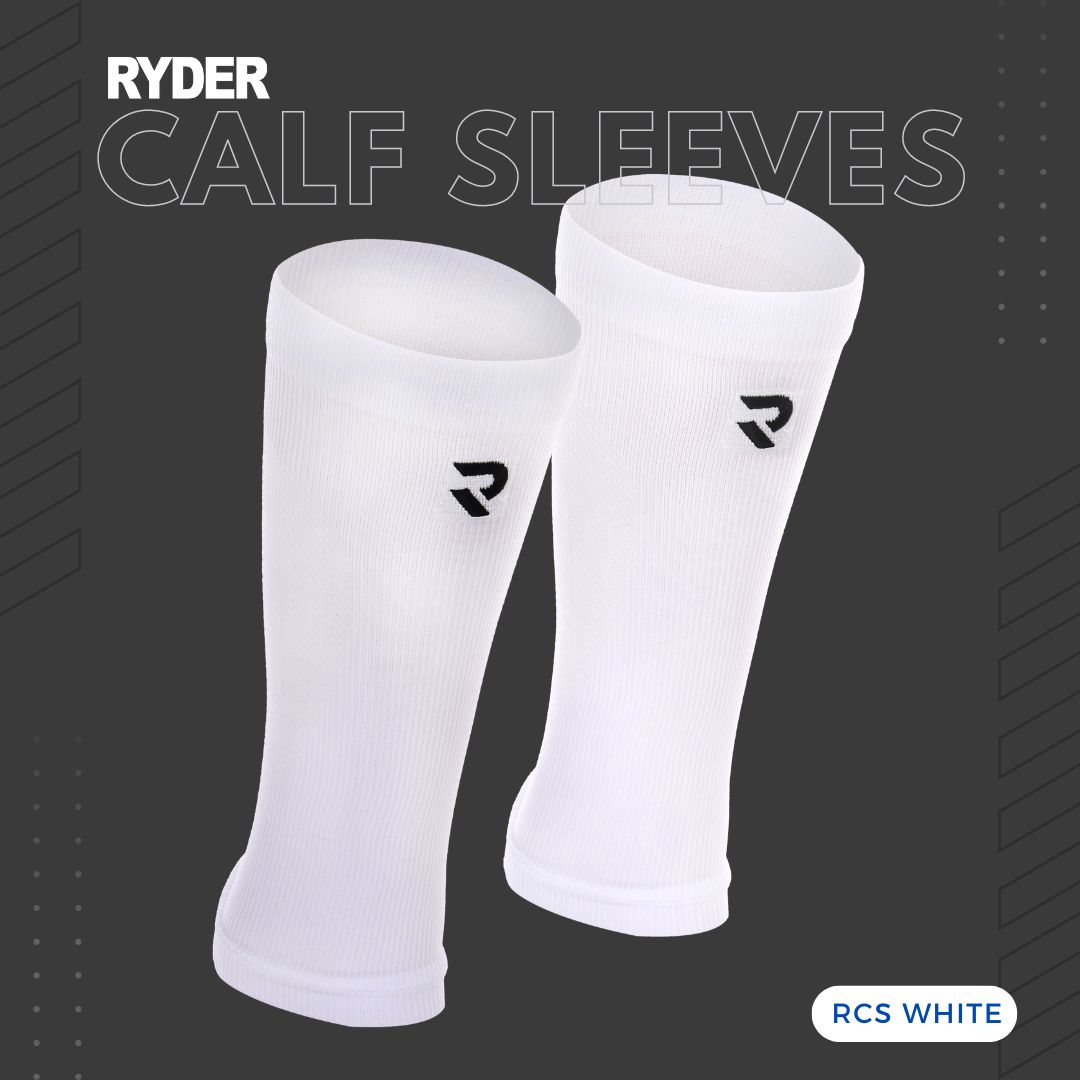 라이더 RYDER 2024 RCS-2 WHITE 화이트 카프 슬리브 종아리 보호대 배드민턴 탁구 스쿼시 - 상품 이미지