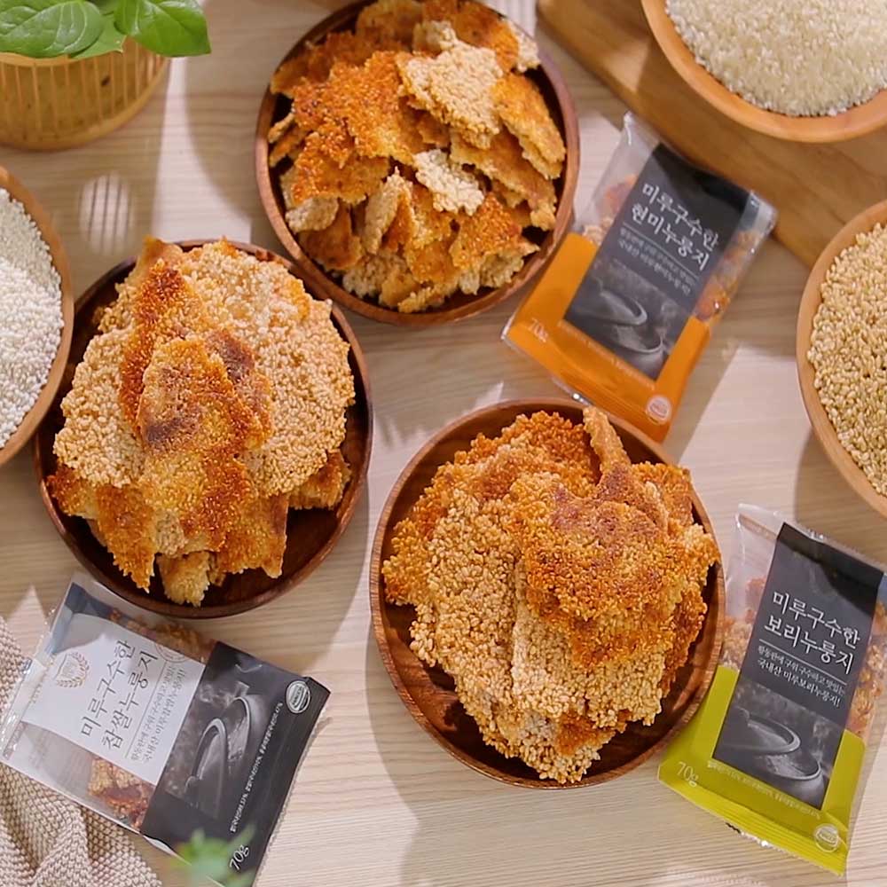 국산쌀100% 미루구수한누룽지 현미,찹쌀,보리누룽지 3종 70g, 66개 - 상품 이미지