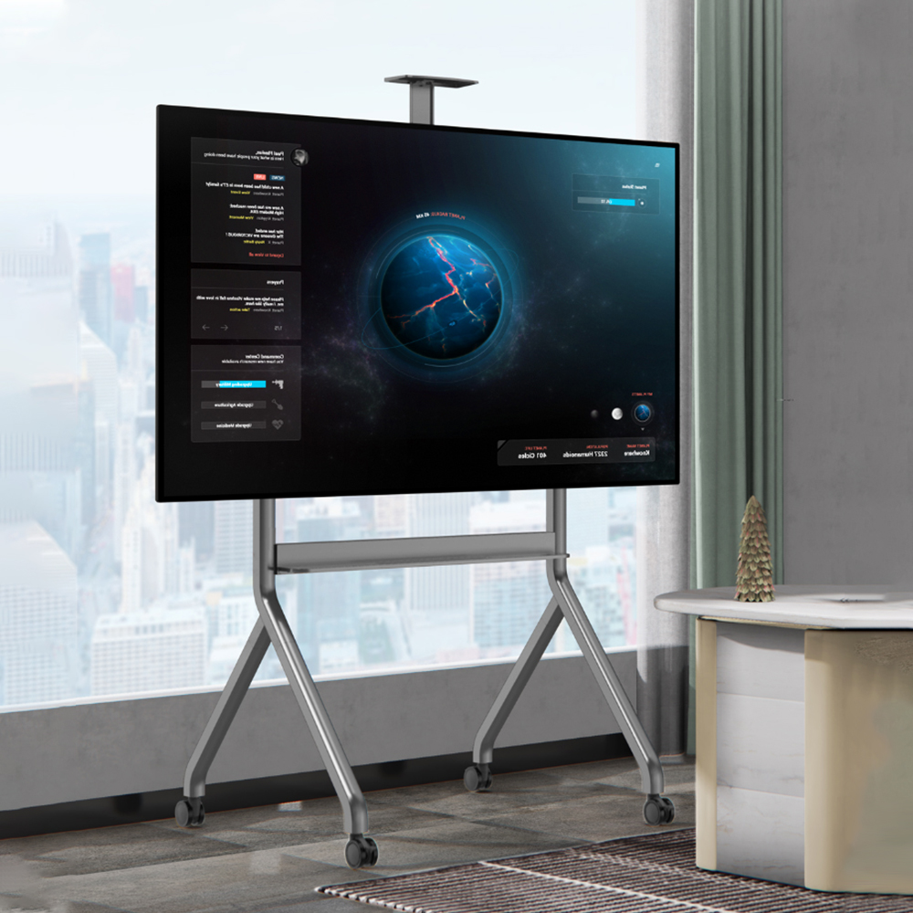 NB P200 이동식 대형 TV 전자칠판 거치대 스탠드 매트차콜