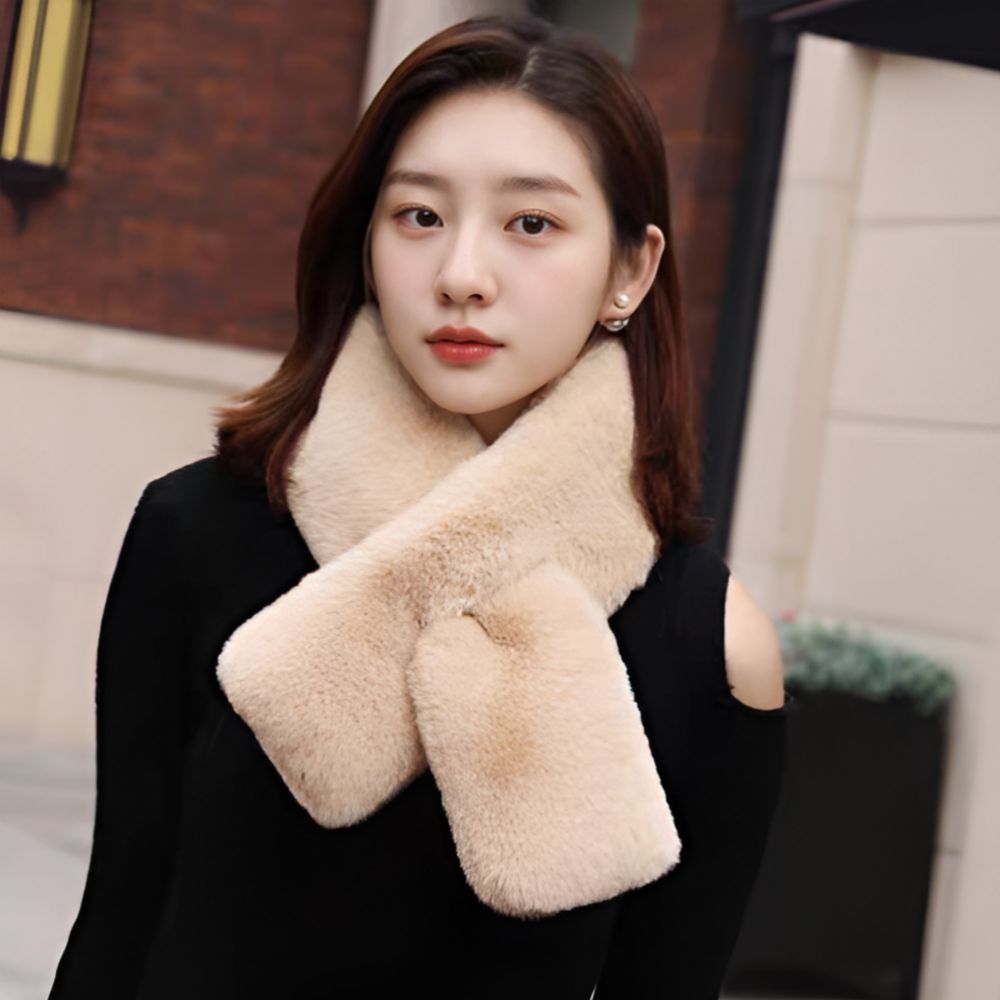 퍼 남여공용 목도리 커플 쁘띠 짧은 겨울 숏 - 상품 이미지