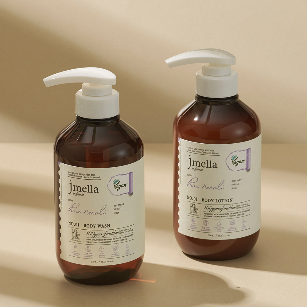 제이멜라 인 프랑스 퓨어 네롤리 비건 바디케어 2종 워시 500ml + 로션 500ml - 메인 이미지